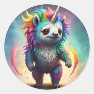 Dreamy Slothicorn: A Rainbow Baby Fantasy, Classic Round Sticker