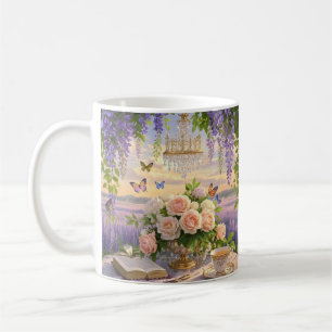 Dreamy, soft-focus scene of a lavish, Floral  Coffee Mug