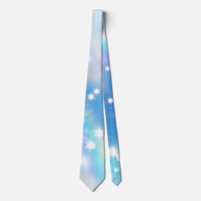 Dreamy Sparkle Rainbow Unicorn Sky Tie (Front)