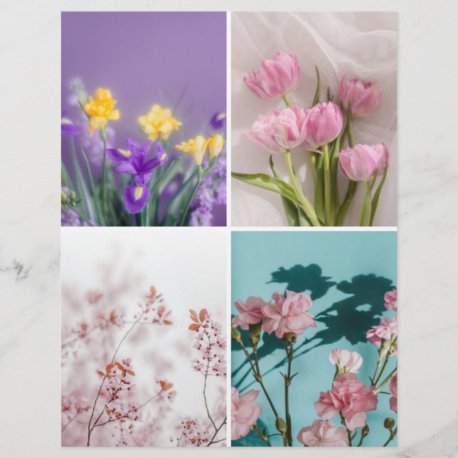 Dreamy spring flowers Scrapbook Cutout paper (Front)
