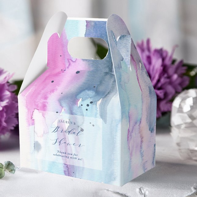 Dreamy Spring Watercolor Bridal Shower Favor Boxes (Creator Uploaded)