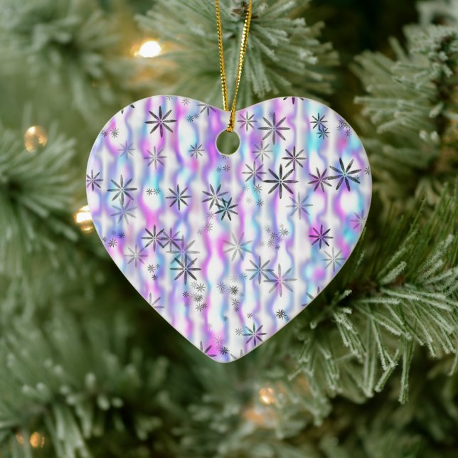 Dreamy Starburst Waves Pattern Ceramic Ornament (Tree)