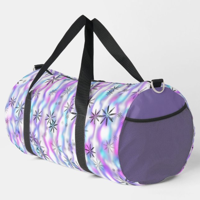 Dreamy Starburst Waves Pattern Duffle Bag (Right Corner)