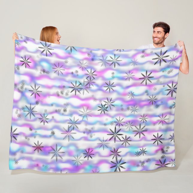 Dreamy Starburst Waves Pattern Fleece Blanket (In Situ)