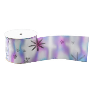 Dreamy Starburst Waves Pattern Grosgrain Ribbon