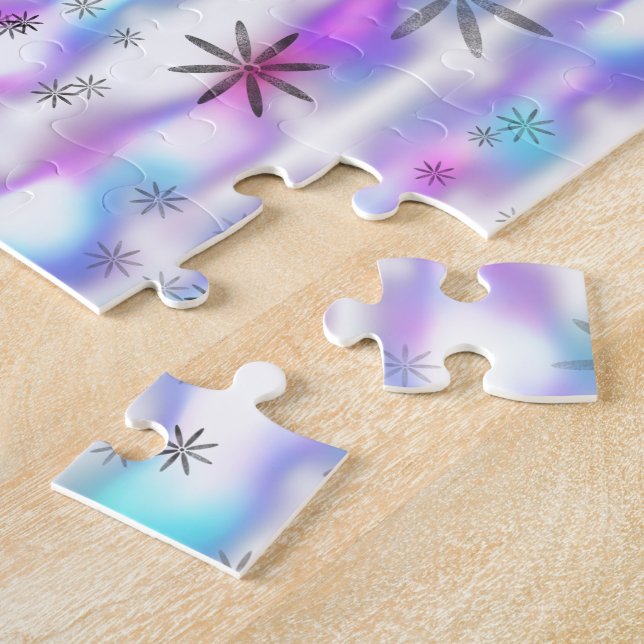 Dreamy Starburst Waves Pattern Jigsaw Puzzle (Side)