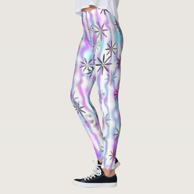 Dreamy Starburst Waves Pattern Leggings (Left)