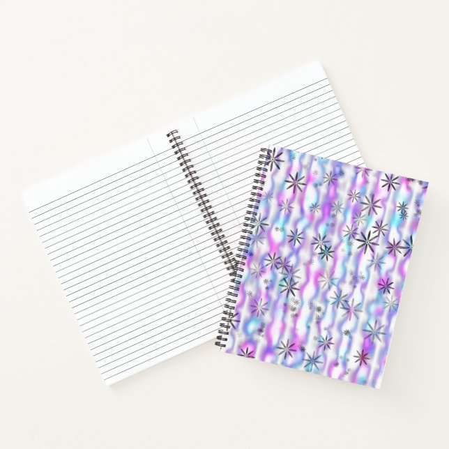 Dreamy Starburst Waves Pattern Notebook (Inside)