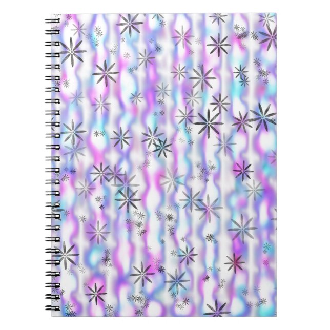 Dreamy Starburst Waves Pattern Notebook (Front)