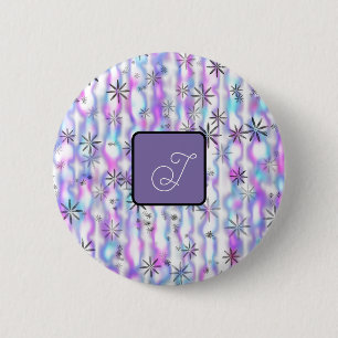 Dreamy Starburst Waves Pattern Personalised 6 Cm Round Badge