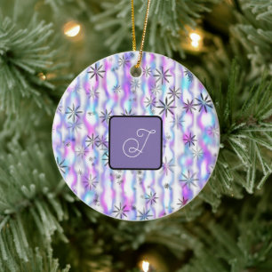 Dreamy Starburst Waves Pattern Personalised Ceramic Ornament