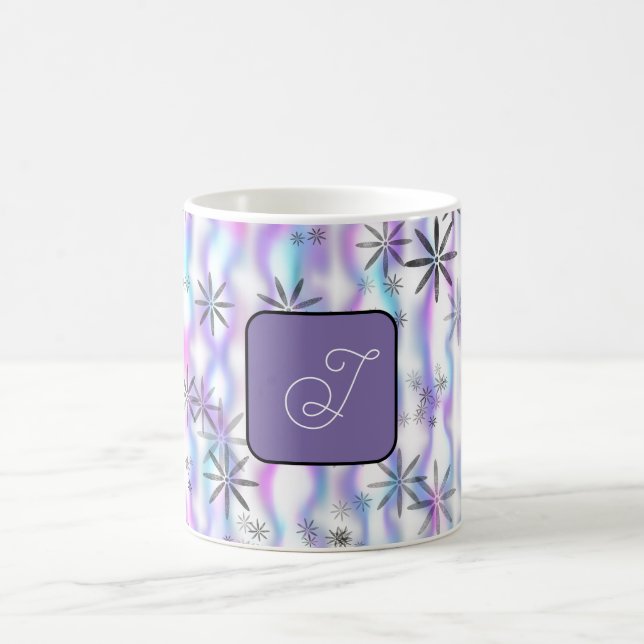 Dreamy Starburst Waves Pattern Personalised Coffee Mug (Center)