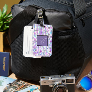Dreamy Starburst Waves Pattern Personalised Luggage Tag