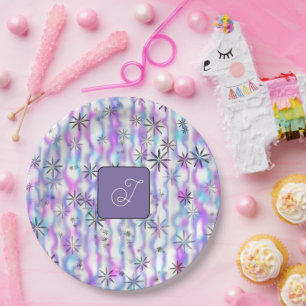 Dreamy Starburst Waves Pattern Personalised Paper Plate