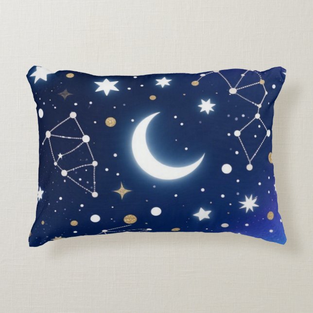 Dreamy Starry Night Sky Throw Pillow – Celestial C (Front)