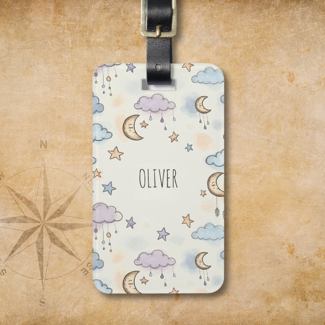 Dreamy Stars, Moons, and Fluffy Clouds  Luggage Tag (Creator Uploaded)
