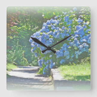 Dreamy Summer Hydrangeas Square Wall Clock