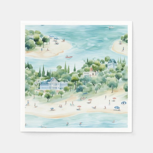 Dreamy Summer Seaside Holidays - Napkin (Front)