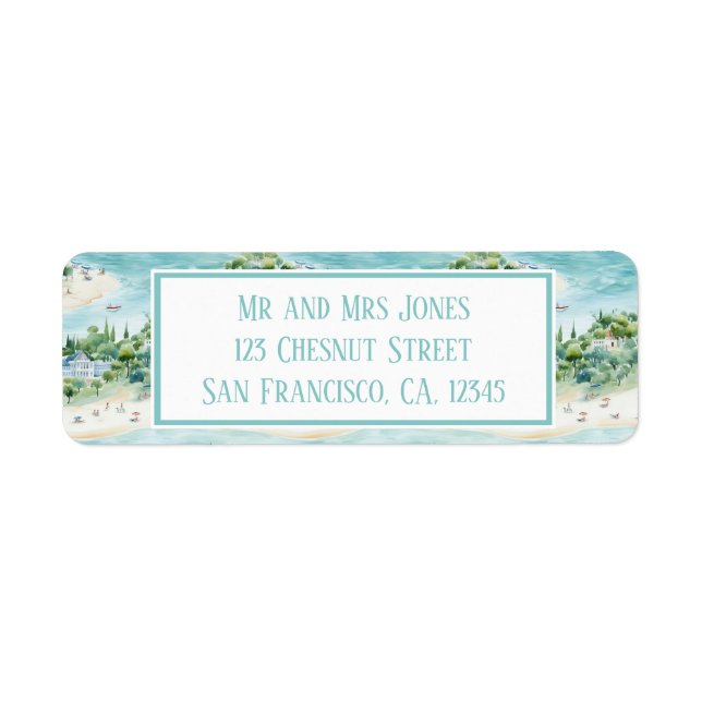 Dreamy Summer Seaside Holidays - Return Address Label (Front)