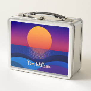Dreamy Sunset Horizon Personalised Metal Lunchbox