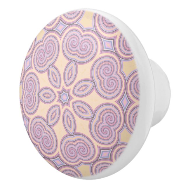 Dreamy Swirls – Pastel Psychedelic Pattern Ceramic Knob (Right)
