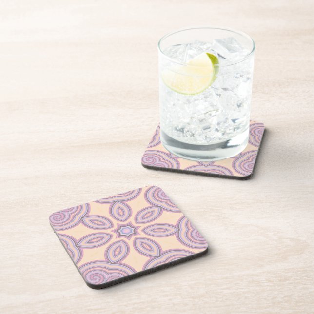Dreamy Swirls – Pastel Psychedelic Pattern Coaster (Right Side)
