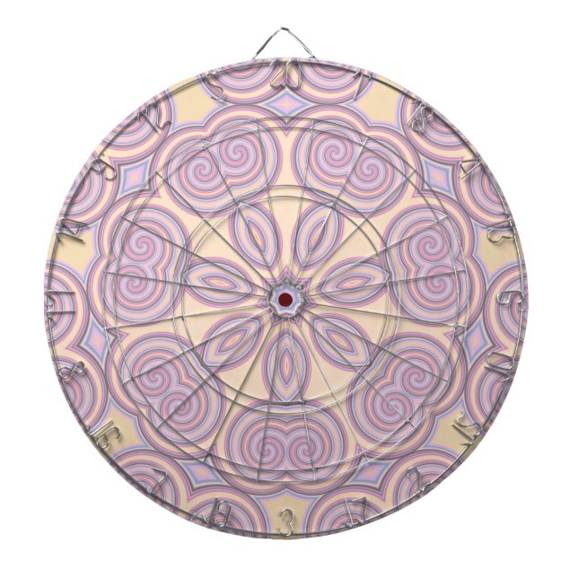 Dreamy Swirls – Pastel Psychedelic Pattern Dartboard (Front)