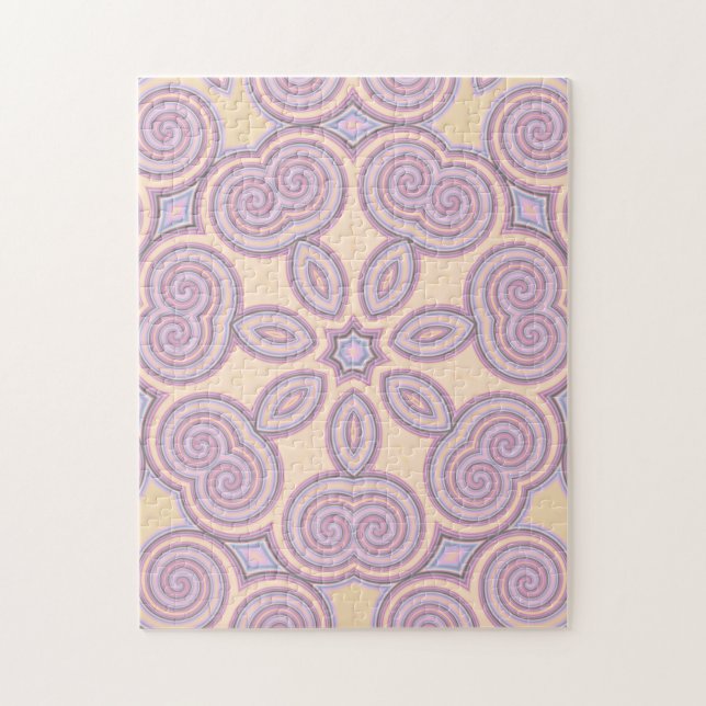 Dreamy Swirls – Pastel Psychedelic Pattern Jigsaw Puzzle (Vertical)