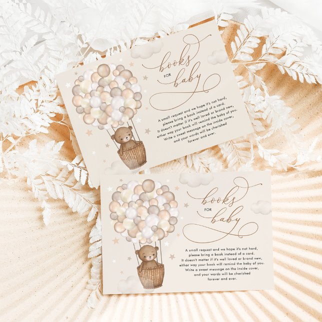 Dreamy Teddy Bear Hot Air Balloon Books for Baby Enclosure Card (Creator Uploaded)