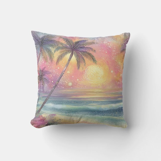 Dreamy tropical beachscape cushion (Front)
