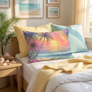 Dreamy tropical beachscape decorative cushion