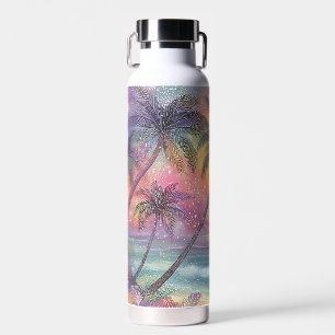 Dreamy tropical beachscape water bottle