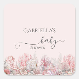 Dreamy Under the Sea Baby Shower Square Sticker