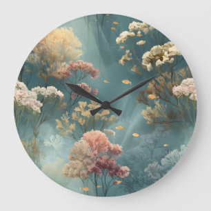 Dreamy Underwater Botanical Wall Clock
