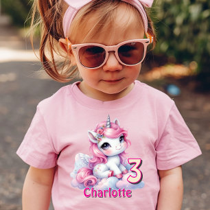 Dreamy unicorn pink age birthday toddler T-Shirt