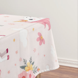 Dreamy Unicorns, Rainbows, Flowers, Cute Tablecloth