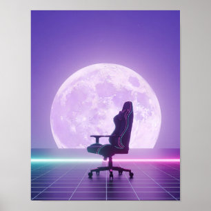 Dreamy Vaporwave Gaming Chair Poster