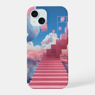 Dreamy Vaporwave Staircase iPhone 15 Case