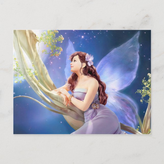 Dreamy Violet Fairy Postcard (Front)