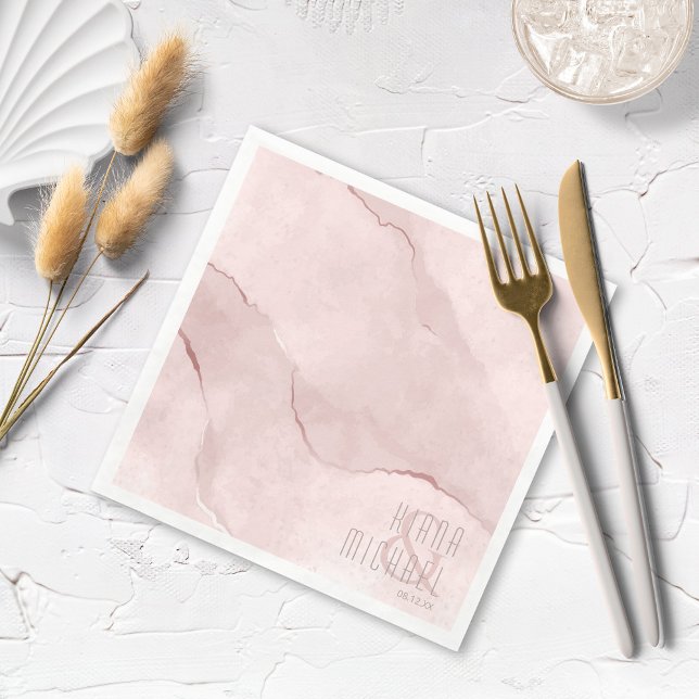 Dreamy Watercolor Abstract Wedding Blush ID817 Napkin (Creator Uploaded)