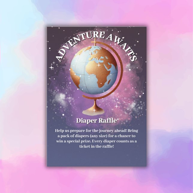 Dreamy Watercolor Adventure Awaits Baby Shower Enclosure Card (Creator Uploaded)