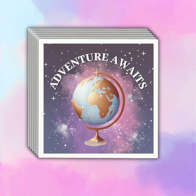 Dreamy Watercolor Adventure Awaits Baby Shower Napkin (Creator Uploaded)