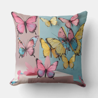 Dreamy Watercolor Butterfly Pillow