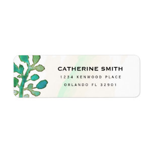 Dreamy Watercolor Elegant Greenery Wedding Return Address Label
