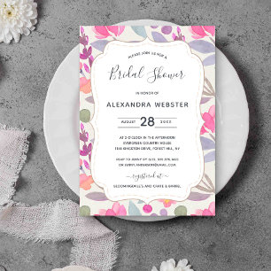 Dreamy Watercolor Floral   Bridal Shower Invitation
