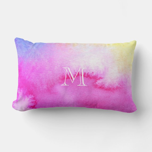 Dreamy Watercolor Lumbar Cushion (Front)