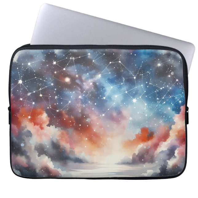 Dreamy Watercolor Night Sky Laptop Case (Front)