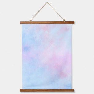 Dreamy Watercolor Pink Blue Hanging Tapestry