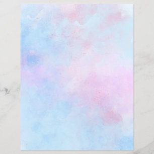 Dreamy Watercolor Pink Blue Scrapbook Paper