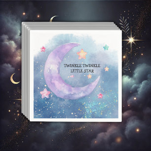 Dreamy Watercolor Twinkle Little Star Baby Shower Napkin